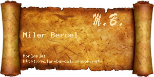 Miler Bercel névjegykártya